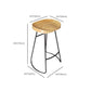 Contemporary Dining Stools Solid Wood Bar Stools with Footrest