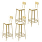Industrial Low Back Barstools Square Bar Stools with Metal Base Gold 4 Piece Set Bar Stool(30"H) Clearhalo 'Bar Furniture' 'Bar Stools' 'bar_stools' 'furn' 'furn_bar_stools' 'Furniture' 'Kitchen & Dining Furniture' 6962264