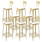 Industrial Low Back Barstools Square Bar Stools with Metal Base Gold 8 Piece Set Bar Stool(30"H) Clearhalo 'Bar Furniture' 'Bar Stools' 'bar_stools' 'furn' 'furn_bar_stools' 'Furniture' 'Kitchen & Dining Furniture' 6962267