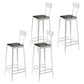 Industrial Low Back Barstools Square Bar Stools with Metal Base White 4 Piece Set Bar Stool(30"H) Clearhalo 'Bar Furniture' 'Bar Stools' 'bar_stools' 'furn' 'furn_bar_stools' 'Furniture' 'Kitchen & Dining Furniture' 6962273