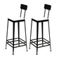 Industrial Low Back Barstools Square Bar Stools with Metal Base Black 2 Piece Set Bar Stool(30"H) Clearhalo 'Bar Furniture' 'Bar Stools' 'bar_stools' 'furn' 'furn_bar_stools' 'Furniture' 'Kitchen & Dining Furniture' 6962279