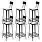 Industrial Low Back Barstools Square Bar Stools with Metal Base Black 6 Piece Set Bar Stool(30"H) Clearhalo 'Bar Furniture' 'Bar Stools' 'bar_stools' 'furn' 'furn_bar_stools' 'Furniture' 'Kitchen & Dining Furniture' 6962281
