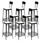 Industrial Low Back Barstools Square Bar Stools with Metal Base Black 8 Piece Set Bar Stool(30"H) Clearhalo 'Bar Furniture' 'Bar Stools' 'bar_stools' 'furn' 'furn_bar_stools' 'Furniture' 'Kitchen & Dining Furniture' 6962282