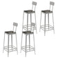 Industrial Low Back Barstools Square Bar Stools with Metal Base Silver 4 Piece Set Bar Stool(30"H) Clearhalo 'Bar Furniture' 'Bar Stools' 'bar_stools' 'furn' 'furn_bar_stools' 'Furniture' 'Kitchen & Dining Furniture' 6962284