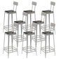 Industrial Low Back Barstools Square Bar Stools with Metal Base Silver 8 Piece Set Bar Stool(30"H) Clearhalo 'Bar Furniture' 'Bar Stools' 'bar_stools' 'furn' 'furn_bar_stools' 'Furniture' 'Kitchen & Dining Furniture' 6962286