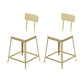 Industrial Low Back Barstools Square Bar Stools with Metal Base Gold 2 Piece Set Short Stool(18"H) Clearhalo 'Bar Furniture' 'Bar Stools' 'bar_stools' 'furn' 'furn_bar_stools' 'Furniture' 'Kitchen & Dining Furniture' 6962287