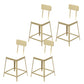 Industrial Low Back Barstools Square Bar Stools with Metal Base Gold 4 Piece Set Short Stool(18"H) Clearhalo 'Bar Furniture' 'Bar Stools' 'bar_stools' 'furn' 'furn_bar_stools' 'Furniture' 'Kitchen & Dining Furniture' 6962288