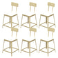 Industrial Low Back Barstools Square Bar Stools with Metal Base Gold 6 Piece Set Short Stool(18"H) Clearhalo 'Bar Furniture' 'Bar Stools' 'bar_stools' 'furn' 'furn_bar_stools' 'Furniture' 'Kitchen & Dining Furniture' 6962289