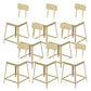 Industrial Low Back Barstools Square Bar Stools with Metal Base Gold 8 Piece Set Short Stool(18"H) Clearhalo 'Bar Furniture' 'Bar Stools' 'bar_stools' 'furn' 'furn_bar_stools' 'Furniture' 'Kitchen & Dining Furniture' 6962290