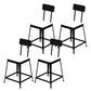 Industrial Low Back Barstools Square Bar Stools with Metal Base Black 4 Piece Set Short Stool(18"H) Clearhalo 'Bar Furniture' 'Bar Stools' 'bar_stools' 'furn' 'furn_bar_stools' 'Furniture' 'Kitchen & Dining Furniture' 6962292