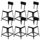 Industrial Low Back Barstools Square Bar Stools with Metal Base Black 6 Piece Set Short Stool(18"H) Clearhalo 'Bar Furniture' 'Bar Stools' 'bar_stools' 'furn' 'furn_bar_stools' 'Furniture' 'Kitchen & Dining Furniture' 6962293