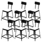 Industrial Low Back Barstools Square Bar Stools with Metal Base Black 8 Piece Set Short Stool(18"H) Clearhalo 'Bar Furniture' 'Bar Stools' 'bar_stools' 'furn' 'furn_bar_stools' 'Furniture' 'Kitchen & Dining Furniture' 6962294