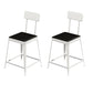 Industrial Low Back Barstools Square Bar Stools with Metal Base White 2 Piece Set Short Stool(18"H) Clearhalo 'Bar Furniture' 'Bar Stools' 'bar_stools' 'furn' 'furn_bar_stools' 'Furniture' 'Kitchen & Dining Furniture' 6962295