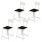 Industrial Low Back Barstools Square Bar Stools with Metal Base White 4 Piece Set Short Stool(18"H) Clearhalo 'Bar Furniture' 'Bar Stools' 'bar_stools' 'furn' 'furn_bar_stools' 'Furniture' 'Kitchen & Dining Furniture' 6962296