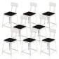 Industrial Low Back Barstools Square Bar Stools with Metal Base White 8 Piece Set Short Stool(18"H) Clearhalo 'Bar Furniture' 'Bar Stools' 'bar_stools' 'furn' 'furn_bar_stools' 'Furniture' 'Kitchen & Dining Furniture' 6962298