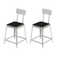 Industrial Low Back Barstools Square Bar Stools with Metal Base Silver 2 Piece Set Short Stool(18"H) Clearhalo 'Bar Furniture' 'Bar Stools' 'bar_stools' 'furn' 'furn_bar_stools' 'Furniture' 'Kitchen & Dining Furniture' 6962299