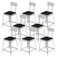 Industrial Low Back Barstools Square Bar Stools with Metal Base Silver 8 Piece Set Short Stool(18"H) Clearhalo 'Bar Furniture' 'Bar Stools' 'bar_stools' 'furn' 'furn_bar_stools' 'Furniture' 'Kitchen & Dining Furniture' 6962302