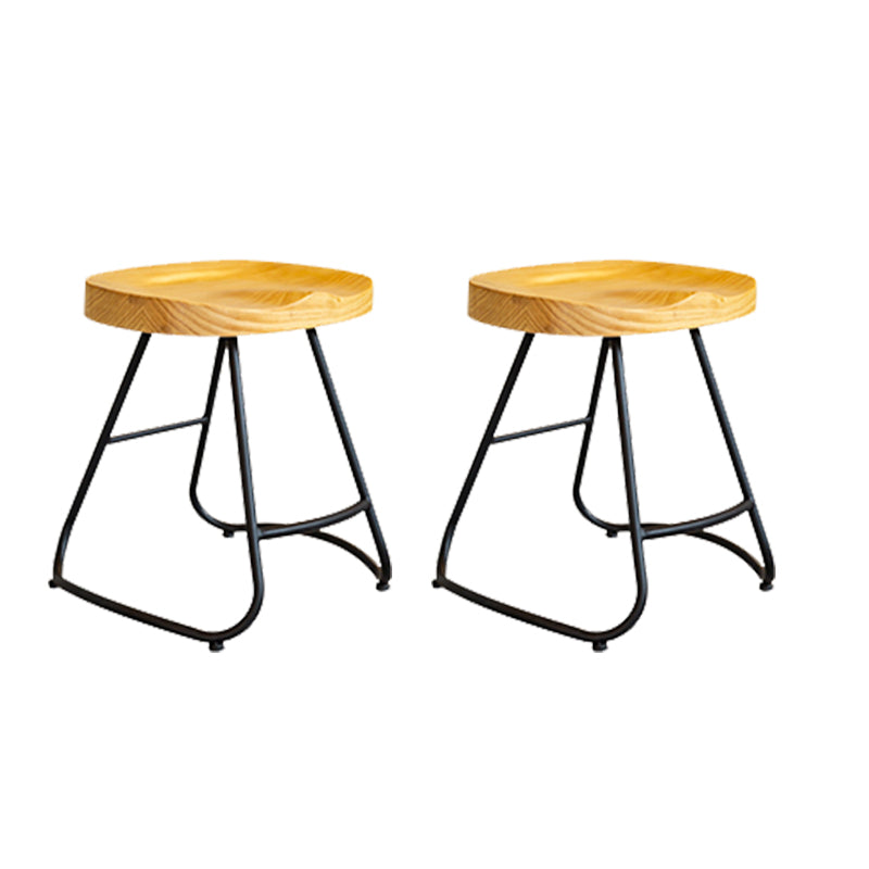 Solid Wood Dining Stools Contemporary Dining Stools with Footrest 2 Piece Set Short Stool(18"H) Clearhalo 'Bar Furniture' 'Bar Stools' 'bar_stools' 'furn' 'furn_bar_stools' 'Furniture' 'Kitchen & Dining Furniture' 6962306