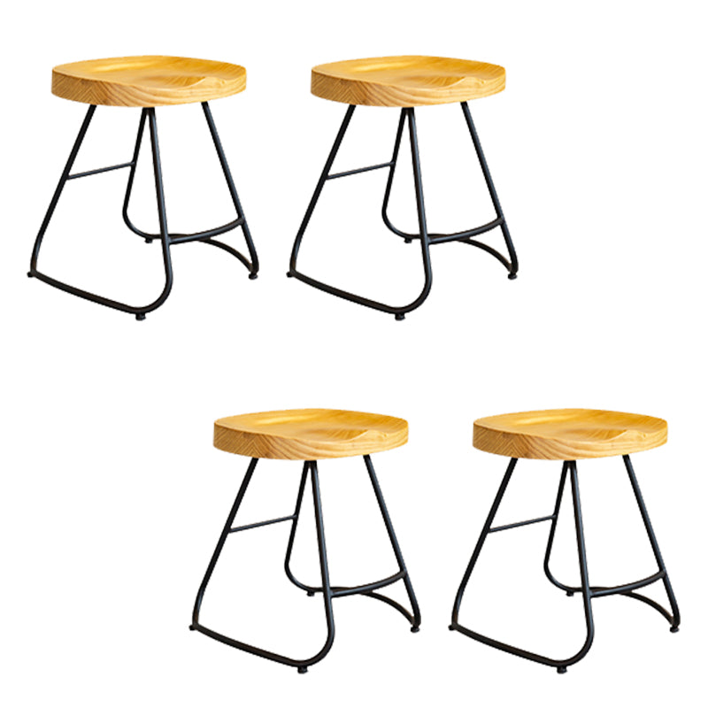 Solid Wood Dining Stools Contemporary Dining Stools with Footrest 4 Piece Set Short Stool(18"H) Clearhalo 'Bar Furniture' 'Bar Stools' 'bar_stools' 'furn' 'furn_bar_stools' 'Furniture' 'Kitchen & Dining Furniture' 6962307
