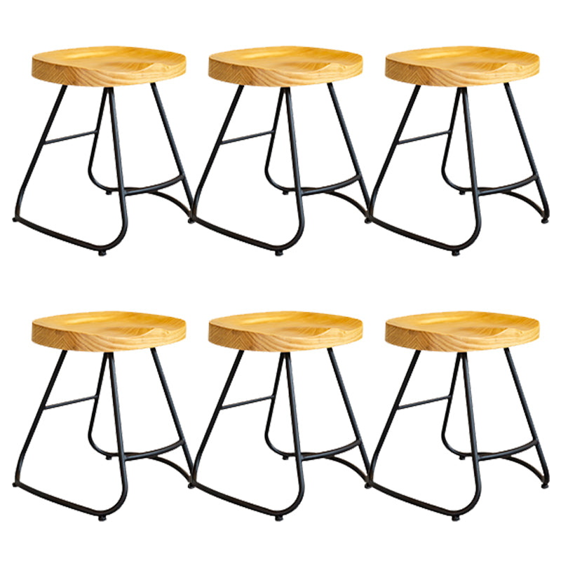 Solid Wood Dining Stools Contemporary Dining Stools with Footrest 6 Piece Set Short Stool(18"H) Clearhalo 'Bar Furniture' 'Bar Stools' 'bar_stools' 'furn' 'furn_bar_stools' 'Furniture' 'Kitchen & Dining Furniture' 6962309