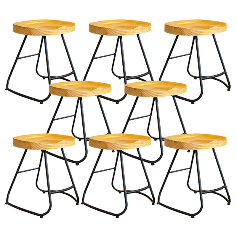Solid Wood Dining Stools Contemporary Dining Stools with Footrest 8 Piece Set Short Stool(18"H) Clearhalo 'Bar Furniture' 'Bar Stools' 'bar_stools' 'furn' 'furn_bar_stools' 'Furniture' 'Kitchen & Dining Furniture' 6962311