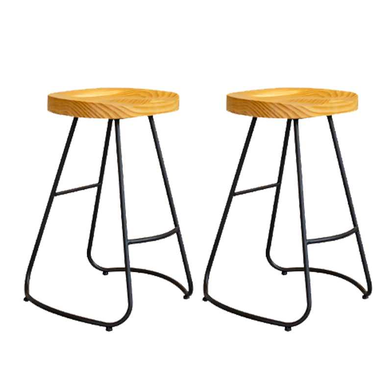 Solid Wood Dining Stools Contemporary Dining Stools with Footrest 2 Piece Set Counter Stool(26"H) Clearhalo 'Bar Furniture' 'Bar Stools' 'bar_stools' 'furn' 'furn_bar_stools' 'Furniture' 'Kitchen & Dining Furniture' 6962314