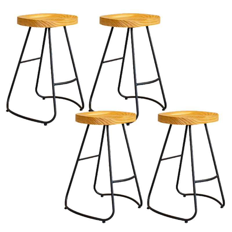 Solid Wood Dining Stools Contemporary Dining Stools with Footrest 4 Piece Set Counter Stool(26"H) Clearhalo 'Bar Furniture' 'Bar Stools' 'bar_stools' 'furn' 'furn_bar_stools' 'Furniture' 'Kitchen & Dining Furniture' 6962316