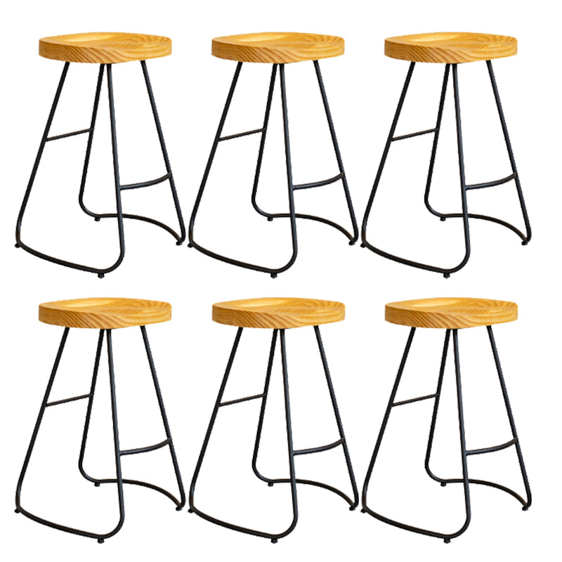 Solid Wood Dining Stools Contemporary Dining Stools with Footrest 6 Piece Set Counter Stool(26"H) Clearhalo 'Bar Furniture' 'Bar Stools' 'bar_stools' 'furn' 'furn_bar_stools' 'Furniture' 'Kitchen & Dining Furniture' 6962319