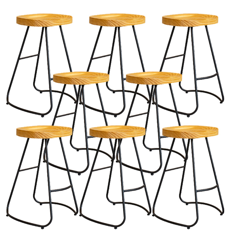 Solid Wood Dining Stools Contemporary Dining Stools with Footrest 8 Piece Set Counter Stool(26"H) Clearhalo 'Bar Furniture' 'Bar Stools' 'bar_stools' 'furn' 'furn_bar_stools' 'Furniture' 'Kitchen & Dining Furniture' 6962321