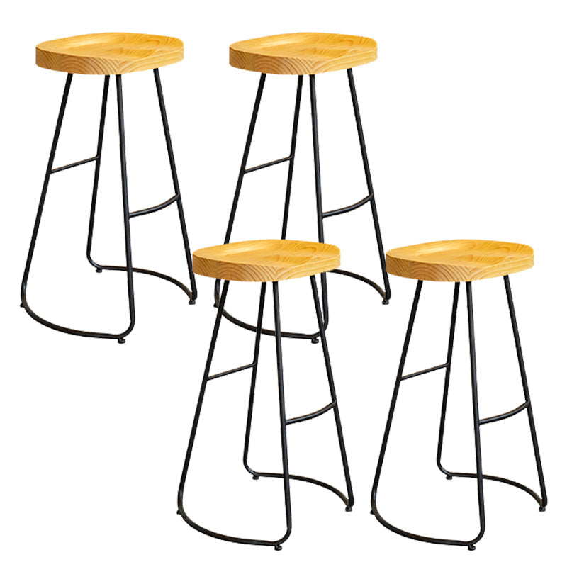 Solid Wood Dining Stools Contemporary Dining Stools with Footrest 4 Piece Set Bar Stool(30"H) Clearhalo 'Bar Furniture' 'Bar Stools' 'bar_stools' 'furn' 'furn_bar_stools' 'Furniture' 'Kitchen & Dining Furniture' 6962324