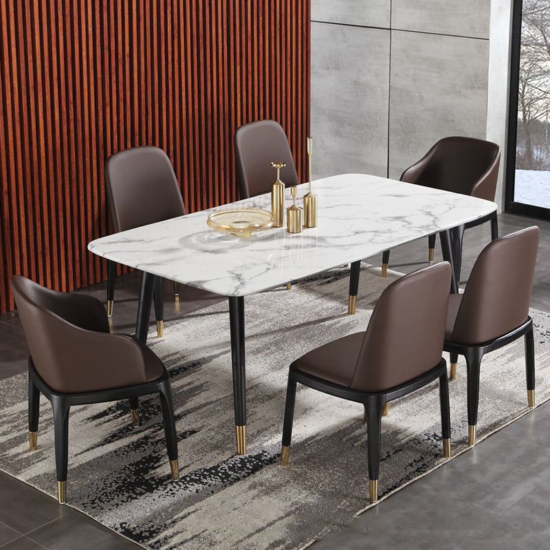 Chaises de salle à manger rembourrées Parsons Chaises avec base en bois massif