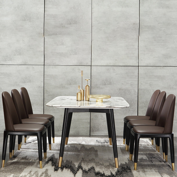 Chaises de salle à manger rembourrées Parsons Chaises avec base en bois massif