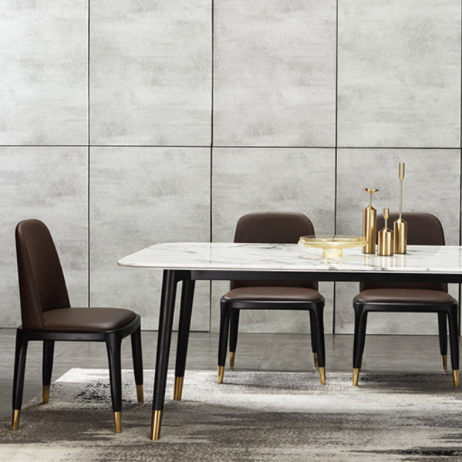 Chaises de salle à manger rembourrées Parsons Chaises avec base en bois massif