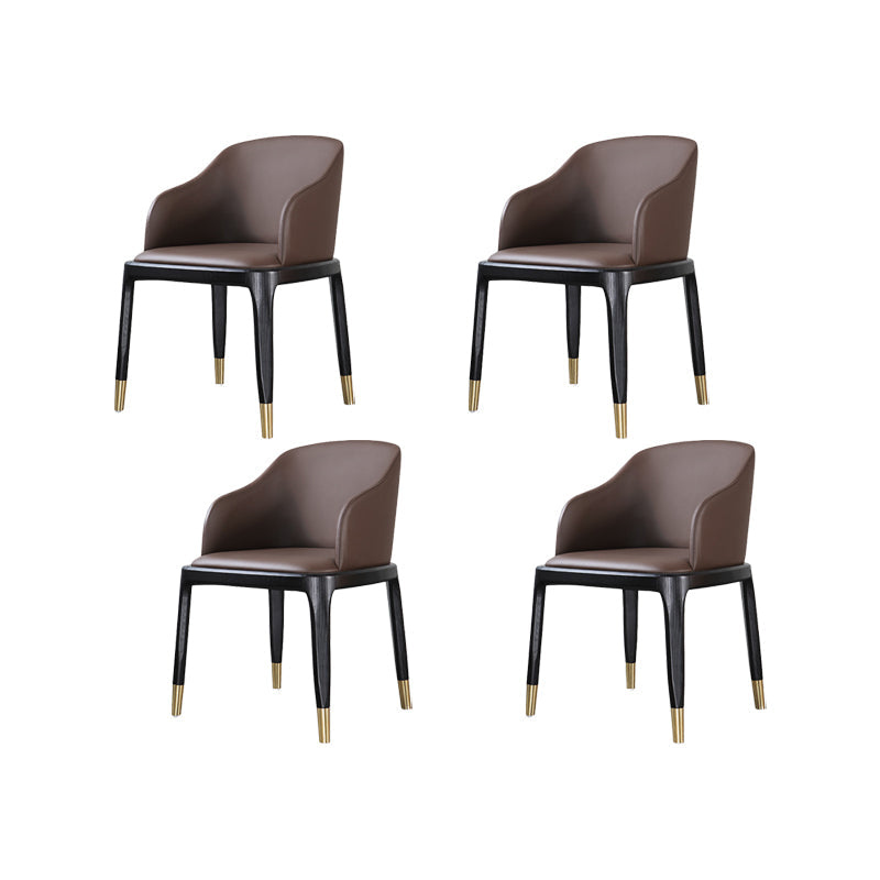 Chaises de salle à manger rembourrées Parsons Chaises avec base en bois massif