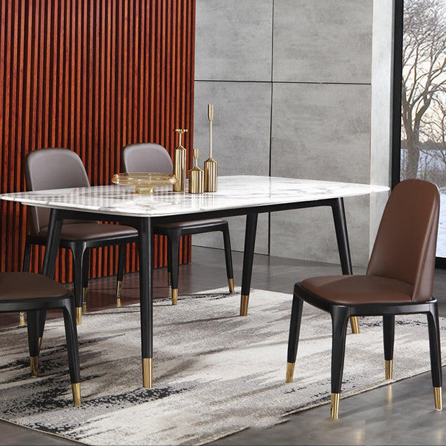 Chaises de salle à manger rembourrées Parsons Chaises avec base en bois massif