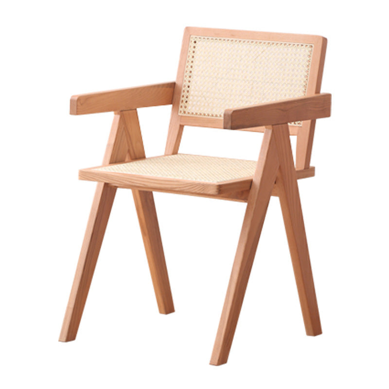Solid Wood Kitchen Dining Chairs Contemporary Arm Chairs in Natural