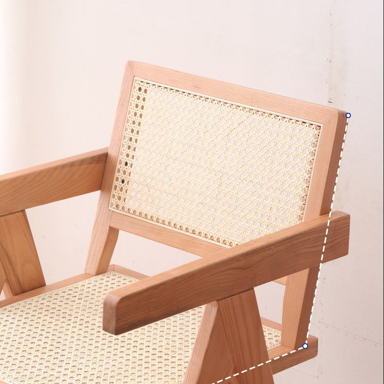 Solid Wood Kitchen Dining Chairs Contemporary Arm Chairs in Natural