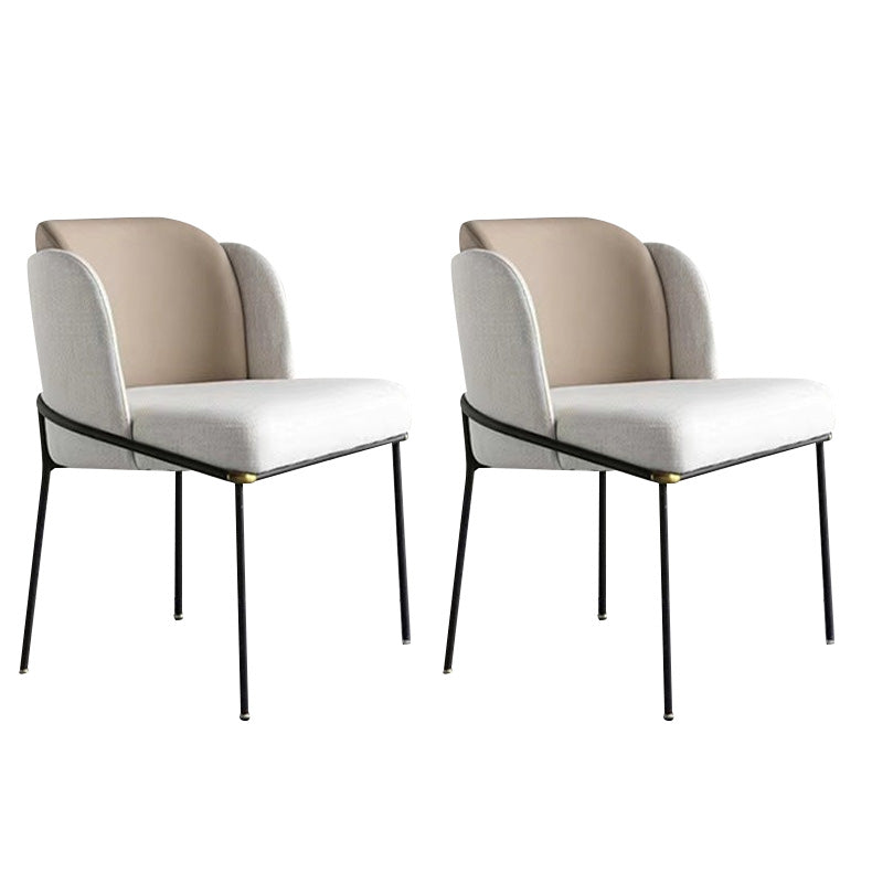 Sillas de comedor tapizadas sillas sin brazos contemporáneas con base de metal