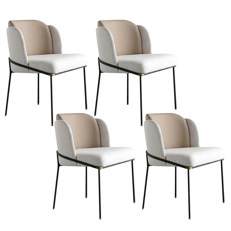 Sillas de comedor tapizadas sillas sin brazos contemporáneas con base de metal