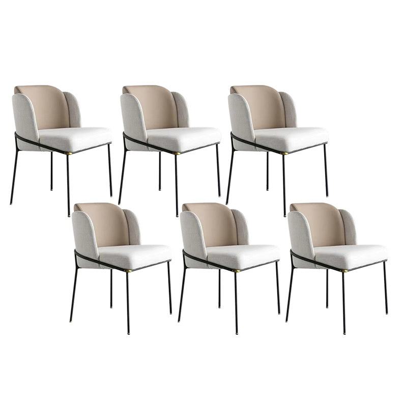 Sillas de comedor tapizadas sillas sin brazos contemporáneas con base de metal
