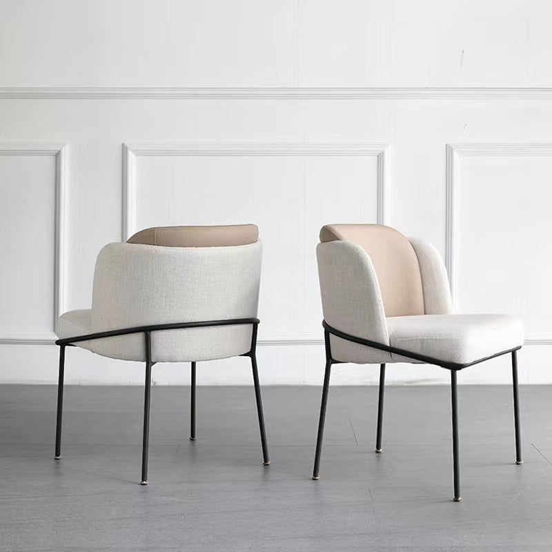 Sillas de comedor tapizadas sillas sin brazos contemporáneas con base de metal