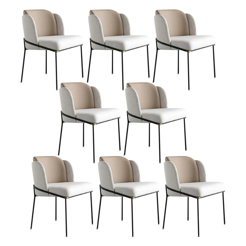 Sillas de comedor tapizadas sillas sin brazos contemporáneas con base de metal
