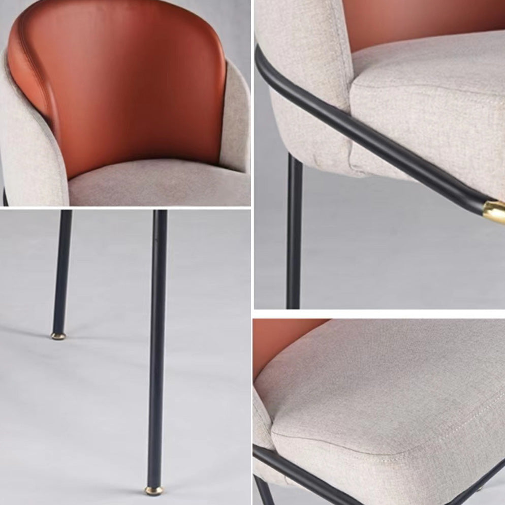 Sillas de comedor tapizadas sillas sin brazos contemporáneas con base de metal