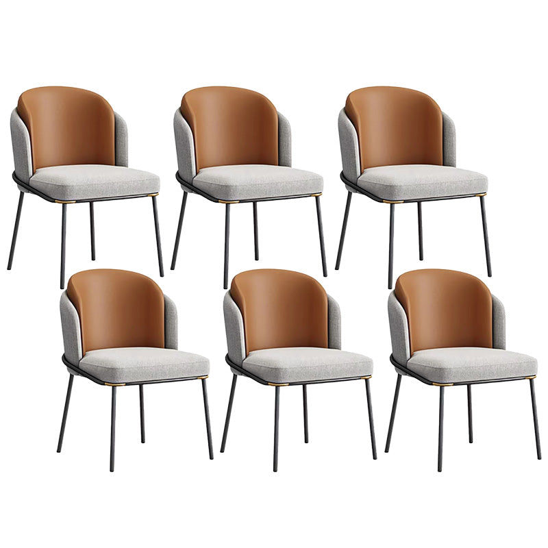 Sillas de comedor tapizadas sillas sin brazos contemporáneas con base de metal