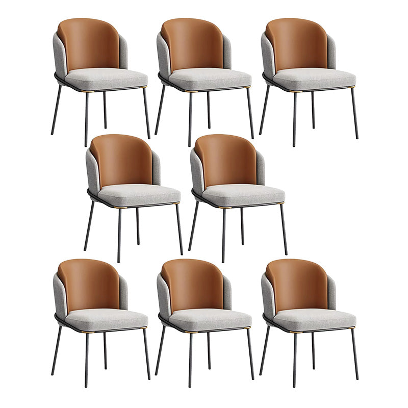 Sillas de comedor tapizadas sillas sin brazos contemporáneas con base de metal