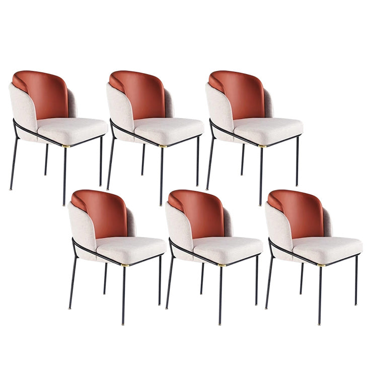 Sillas de comedor tapizadas sillas sin brazos contemporáneas con base de metal