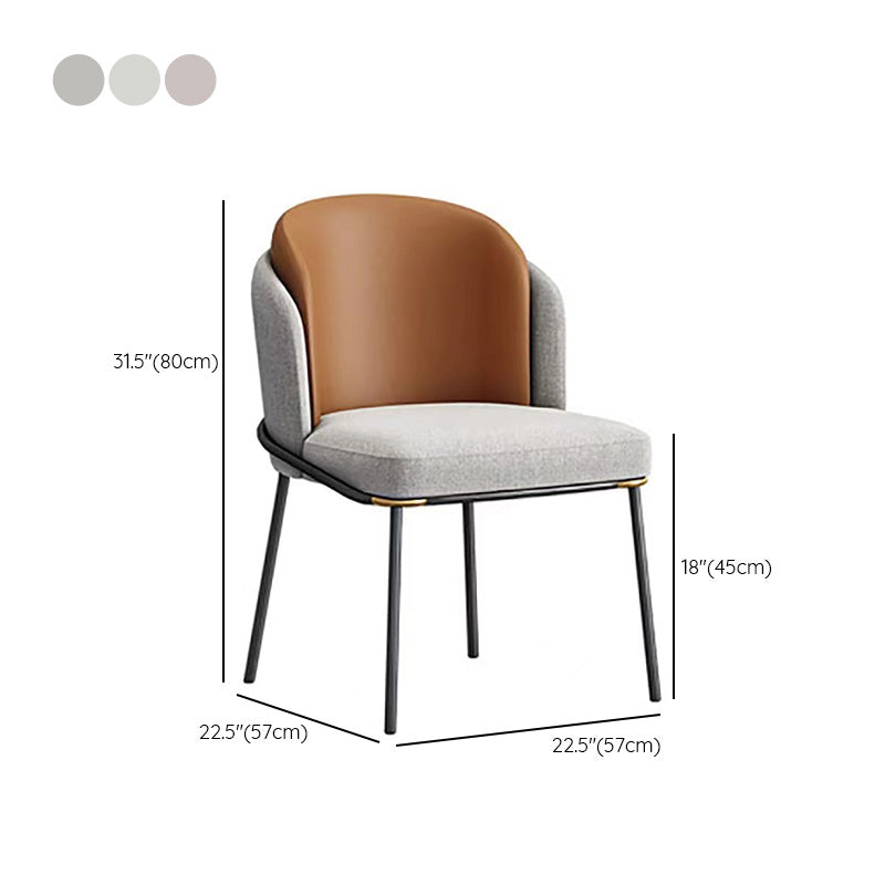 Sillas de comedor tapizadas sillas sin brazos contemporáneas con base de metal