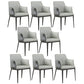 Upholstered Dining Chairs Faux Leather Arm Chairs with Metal Base 8 Piece Set Clearhalo 'Dining Chairs' 'Dining Tables & Seating' 'dining_chair' 'furn' 'furn_dining_chair' 'Furniture' 'Kitchen & Dining Furniture' 6962389