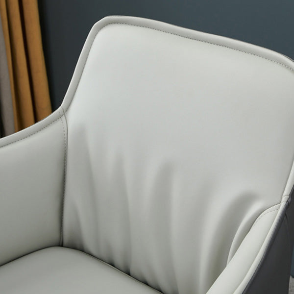 Upholstered Dining Chairs Faux Leather Arm Chairs with Metal Base Clearhalo 'Dining Chairs' 'Dining Tables & Seating' 'dining_chair' 'furn' 'furn_dining_chair' 'Furniture' 'Kitchen & Dining Furniture' 6962394