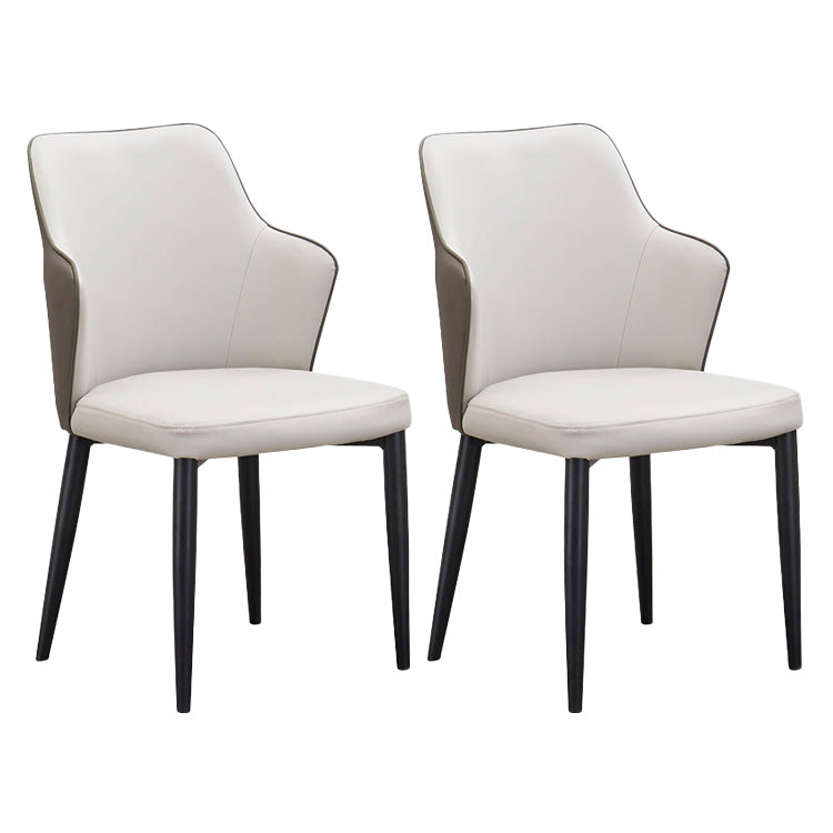 Faux Leather Dining Chairs Wingback Side Chair with Metal Legs 2 Piece Set Clearhalo 'Dining Chairs' 'Dining Tables & Seating' 'dining_chair' 'furn' 'furn_dining_chair' 'Furniture' 'Kitchen & Dining Furniture' 6962401